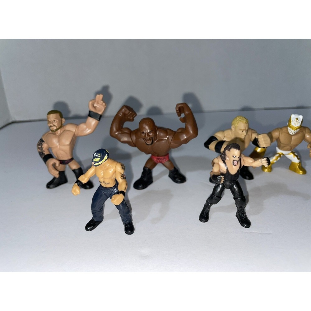WWE Mattel Mini Rumbler Wrestler Action Figures Lot Of 6